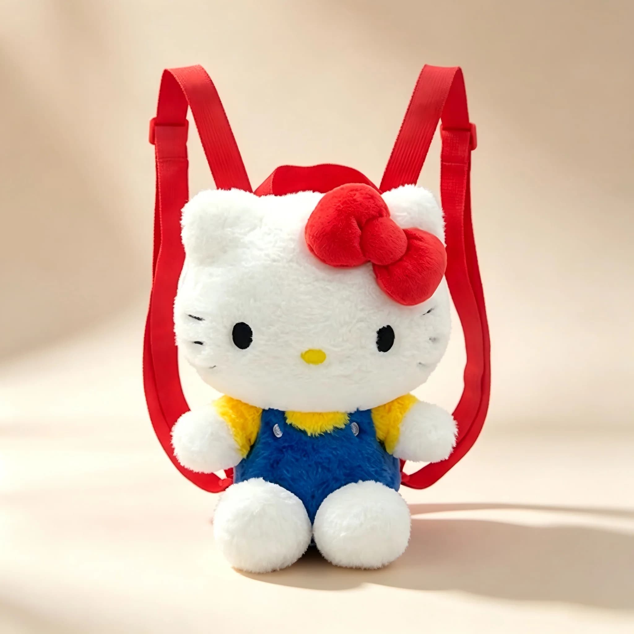 Genuine Anime Sanrio Hello Kitty Stuffed Toy Female Kawaii KT Cat Shoulders Backpack Women Kid Schoolbag Doll Girl Birthday Gift