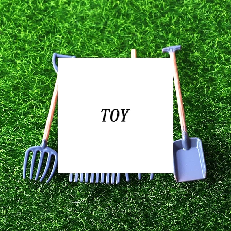 Set di giocattoli per decorazioni agricole in miniatura, 4 pezzi 1:12 Attrezzi da giardinaggio per case delle bambole Pala Rastrello Zappe Modello Accenti per casa delle bambole