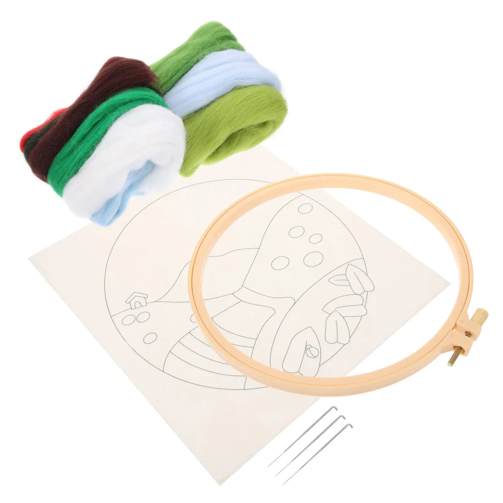 1Set DIY Puncture Painting Embroidery Kit Punch Needle Craft Set for Beginners Adults Creative Decor Making Fun Stress Relief
