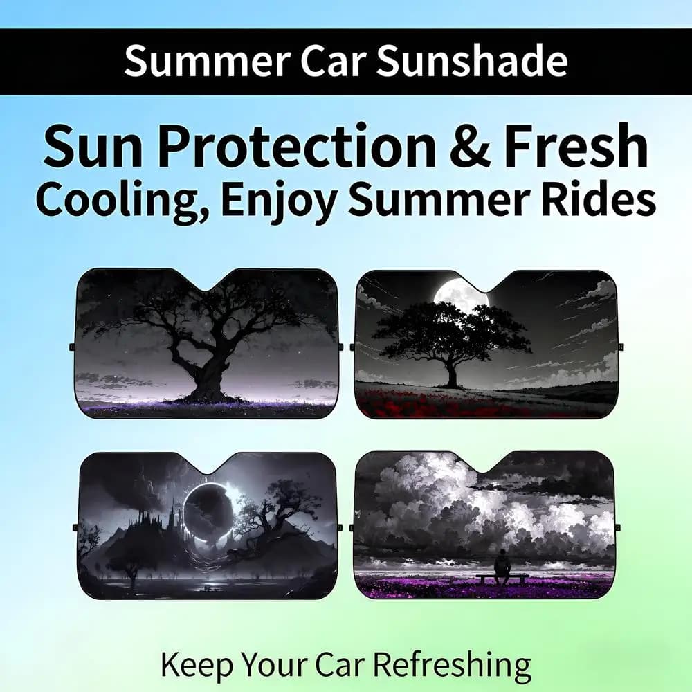 Parasole Retrattile per Auto DDark Aesthetics, Protezione UV per Parabrezza