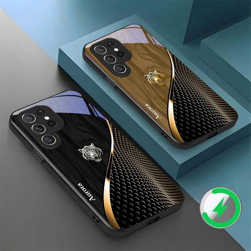 Phone Glass Case for Samsung Galaxy S20 FE S22 S23 Plus S24 Ultra S25 Edge S24Ultra Compatible with Magsafe