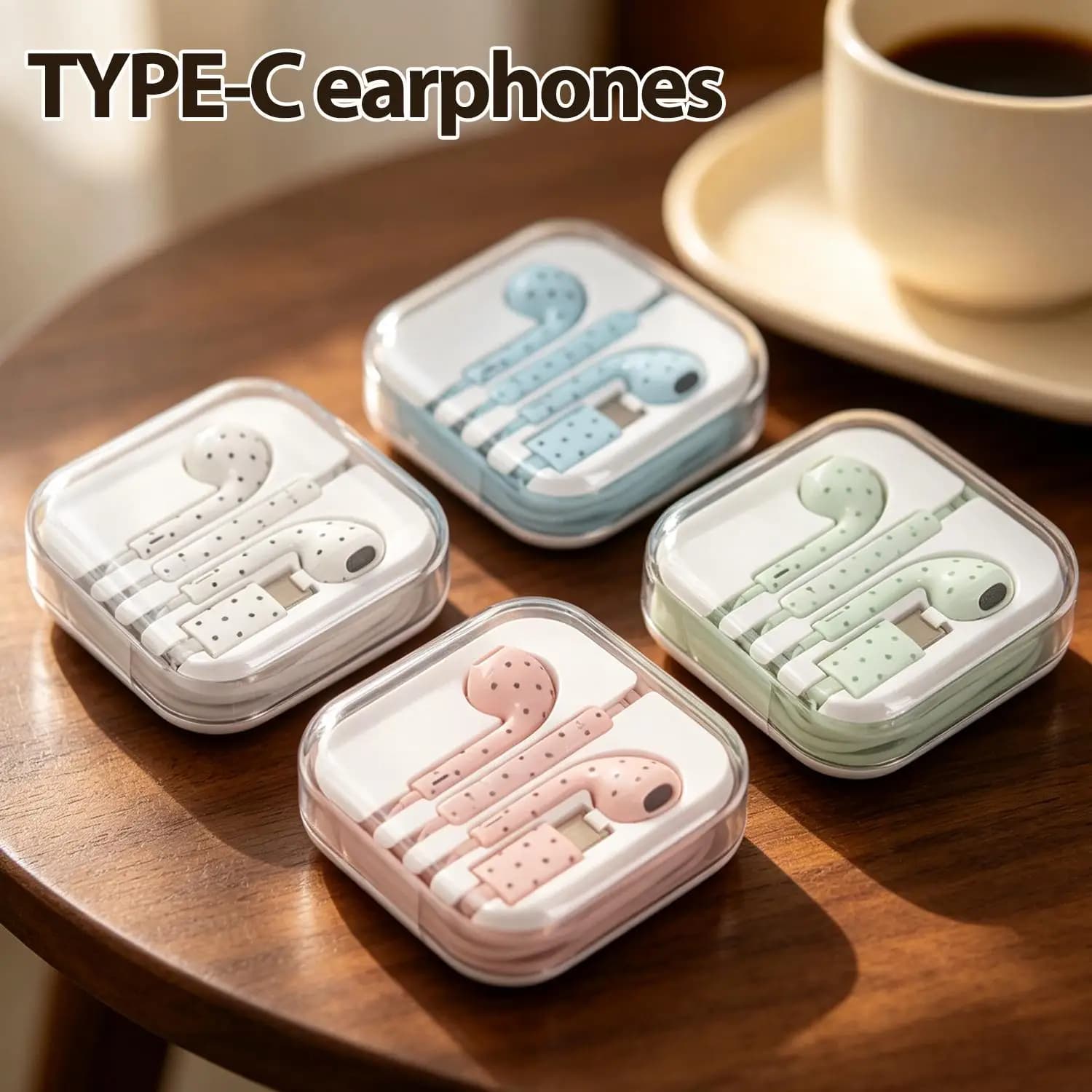 Cartoon Cute Type C Earphone In-Ear Sport Headphone with Mic for Mi iPhone Samsung Headset HiFi Gaming Music Wired Earbuds