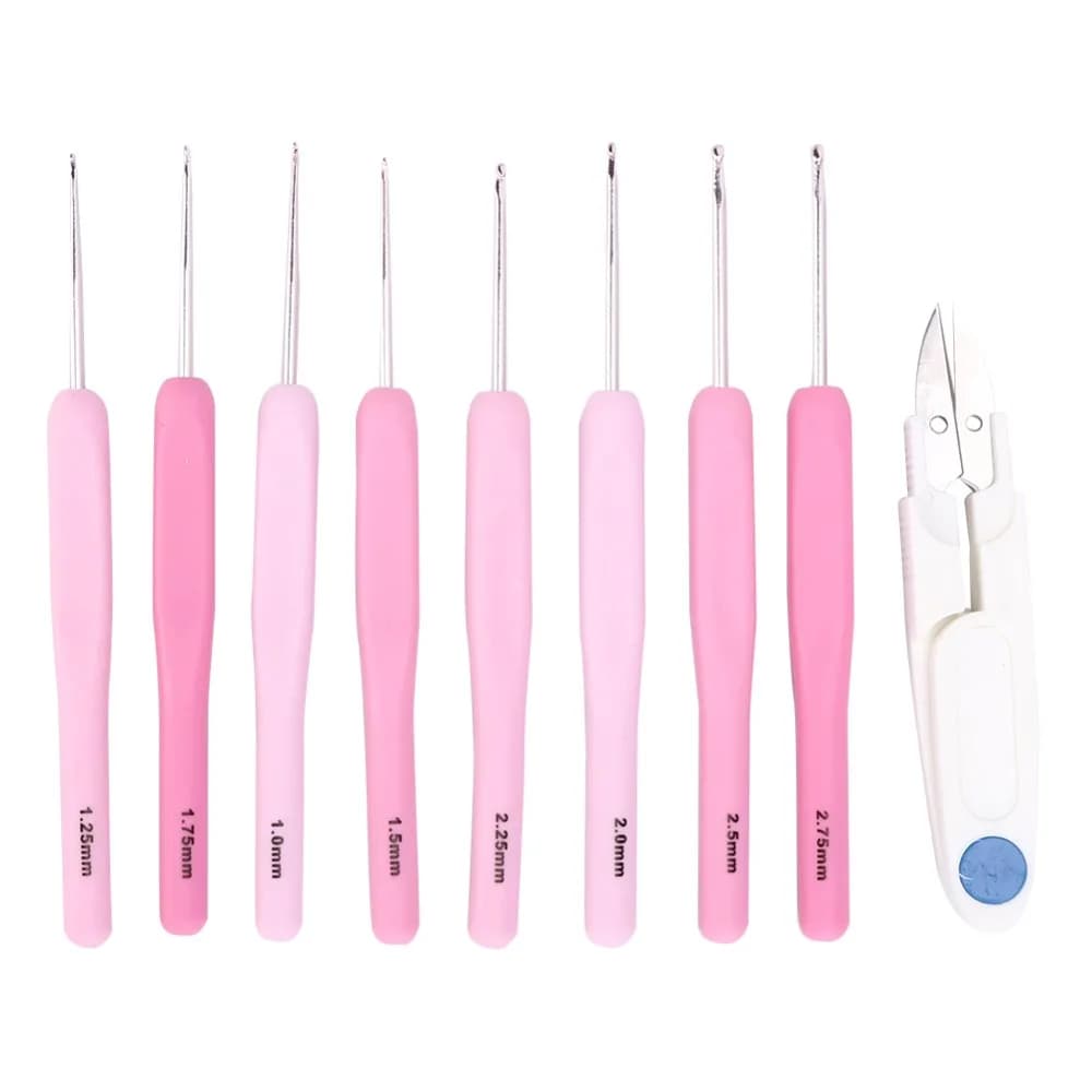 Crochet Hooks Soft Plastic Crochet Hook Kit Ergonomic Pink Crochet Set Crochet Hooks Set Household Use