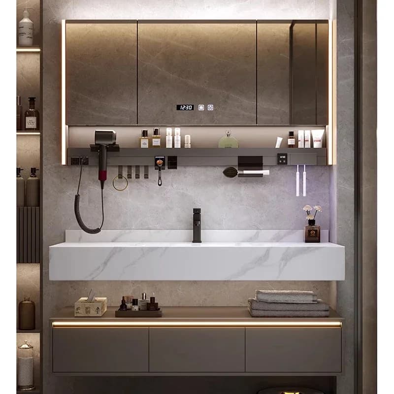 Mobiletto da bagno moderno e semplice, design a parete, con lavabo, specchio, mobili per la casa, mobile Bagno FYBC