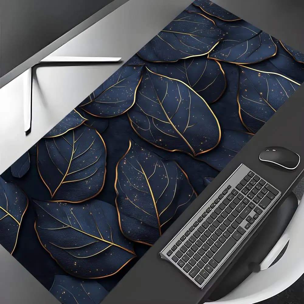 Extended pad Artistic leaf pattern Mouse Pad Gaming mat Non-Slip Desk Mat mouse carpet with Stitched Edge HD printing Office mat