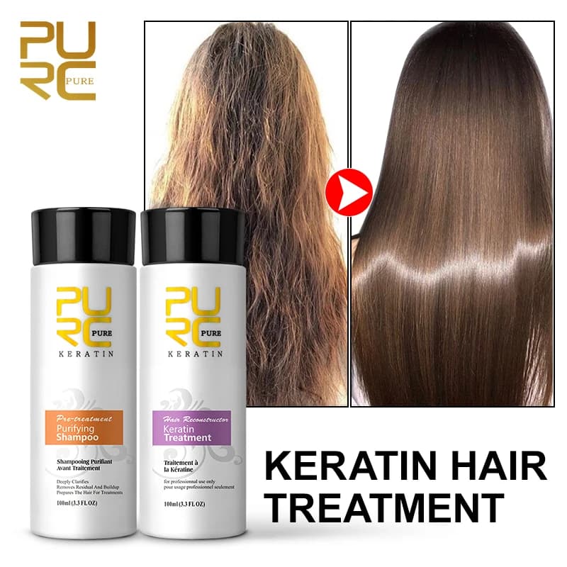 PURC Hair Treatment Cream Professional Brazilian Keratin Straightening Levigante Treatment of scalp Purifying shampoo Hair care