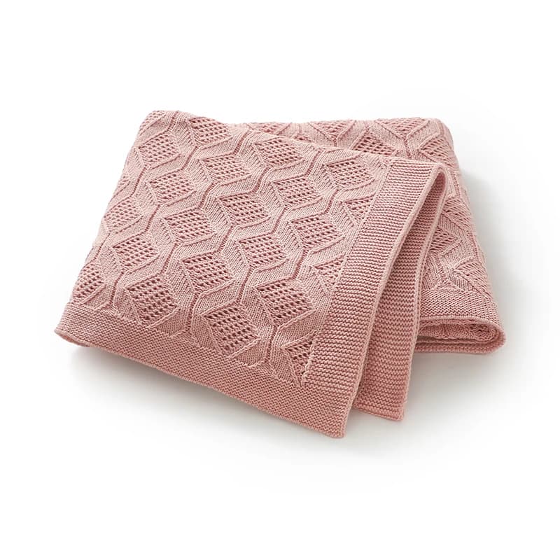 Coperta per Neonati in Cotone Lavorata a Maglia, Trapunta per Bambini e Bambine 100*80CM, Copertina per Passeggino Super Morbida, Plaid alla Moda, Sacco Nanna Tinta Unita