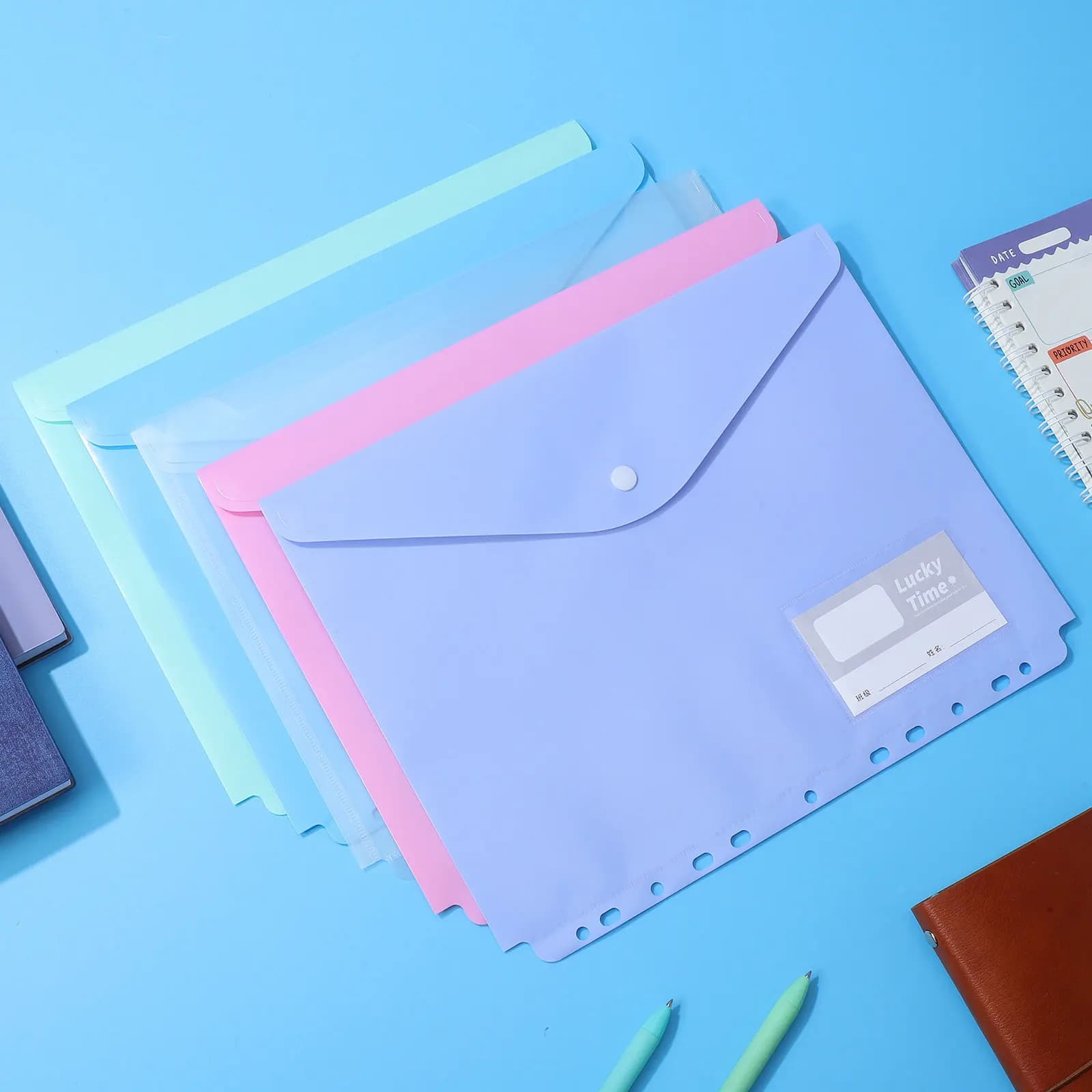 10 buste portadocumenti in plastica impermeabili A4, organizer per documenti per ufficio, scuola, viaggi, cartelle portadocumenti in plastica, articoli di cancelleria