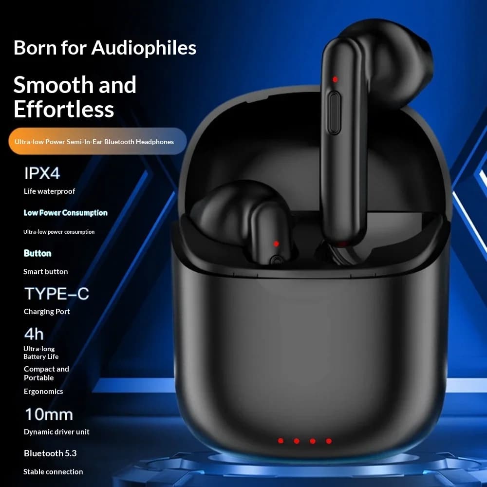 Bluetooth Headphones Business Travel for On-The-Go Ultra-Long Battery Life ENC IPX5 Waterproof Mini in-Ear Clear Call Lightweigh