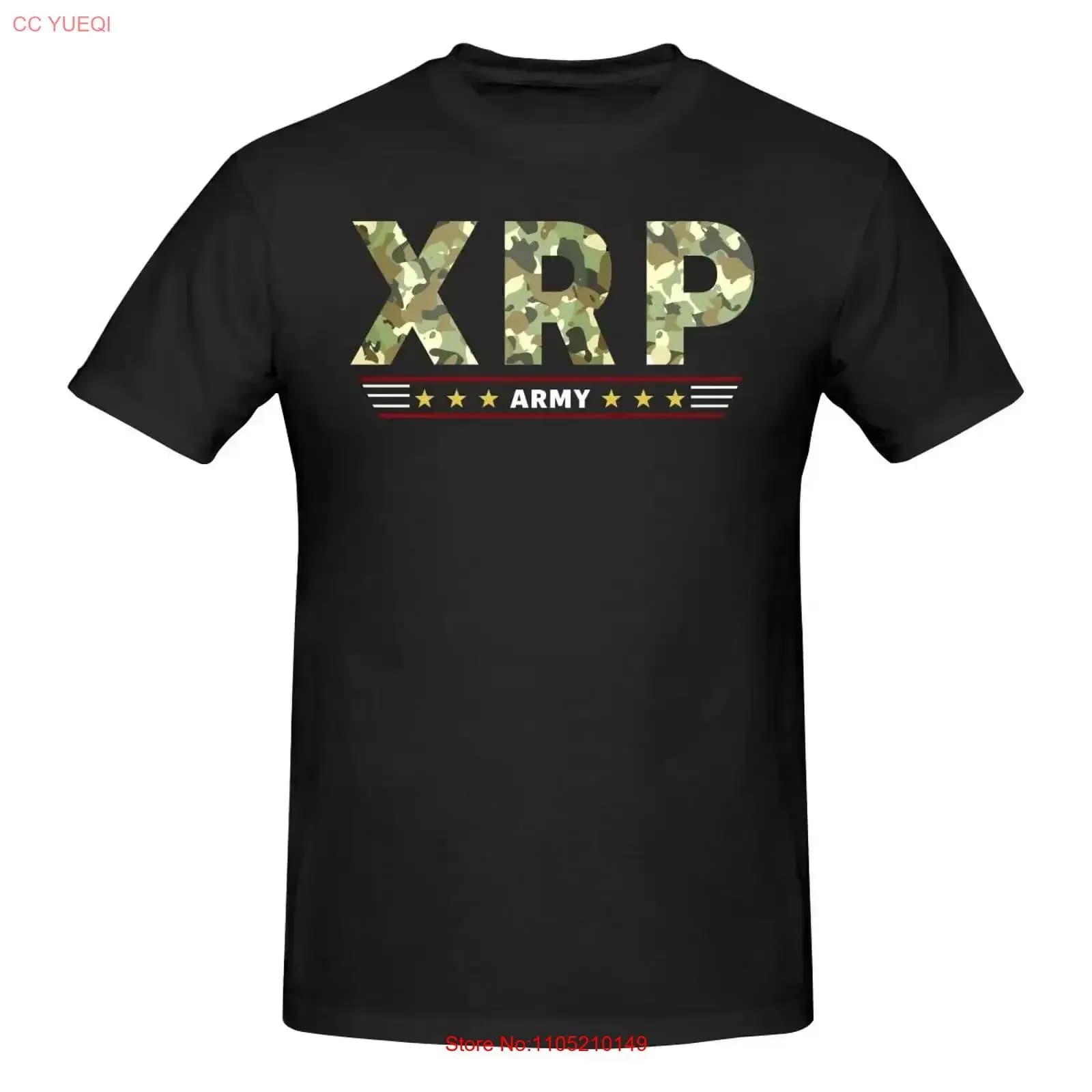 Maglietta dell'esercito XRP Crypto Ripple vintage lavata leggermente traspirante Grafica unisex Versatile Abiti firmati allungati homme