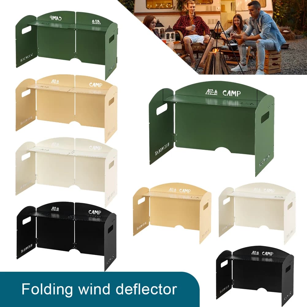 Foldable Gas Stove with Windproof Screen and Storage Sheet, Wind Breaker for Burner, Ultra-Legger Camping Accessories and Portals