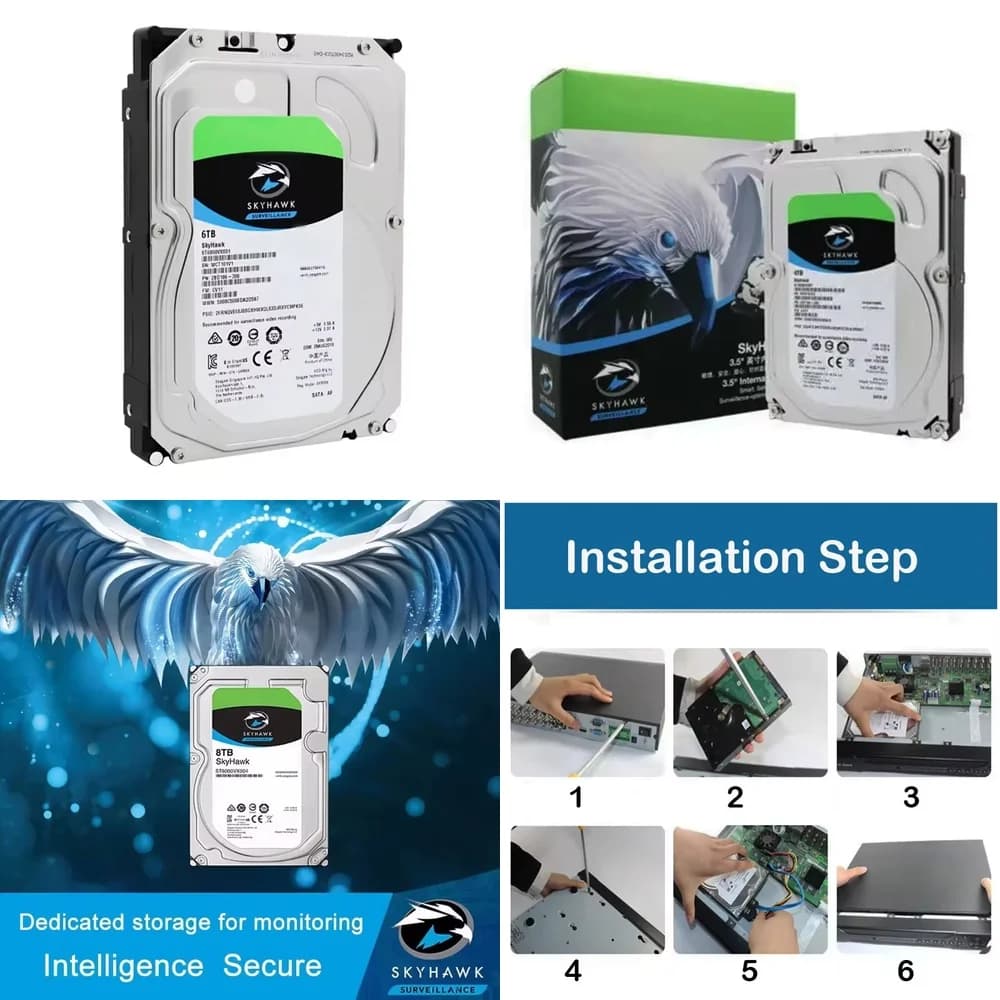 Disco Rigido Interno da 6TB, 3.5 Pollici, SATA 6Gb/s, 5400RPM, 64MB Cache, per PC Desktop, Laptop, NAS, Server e Storage