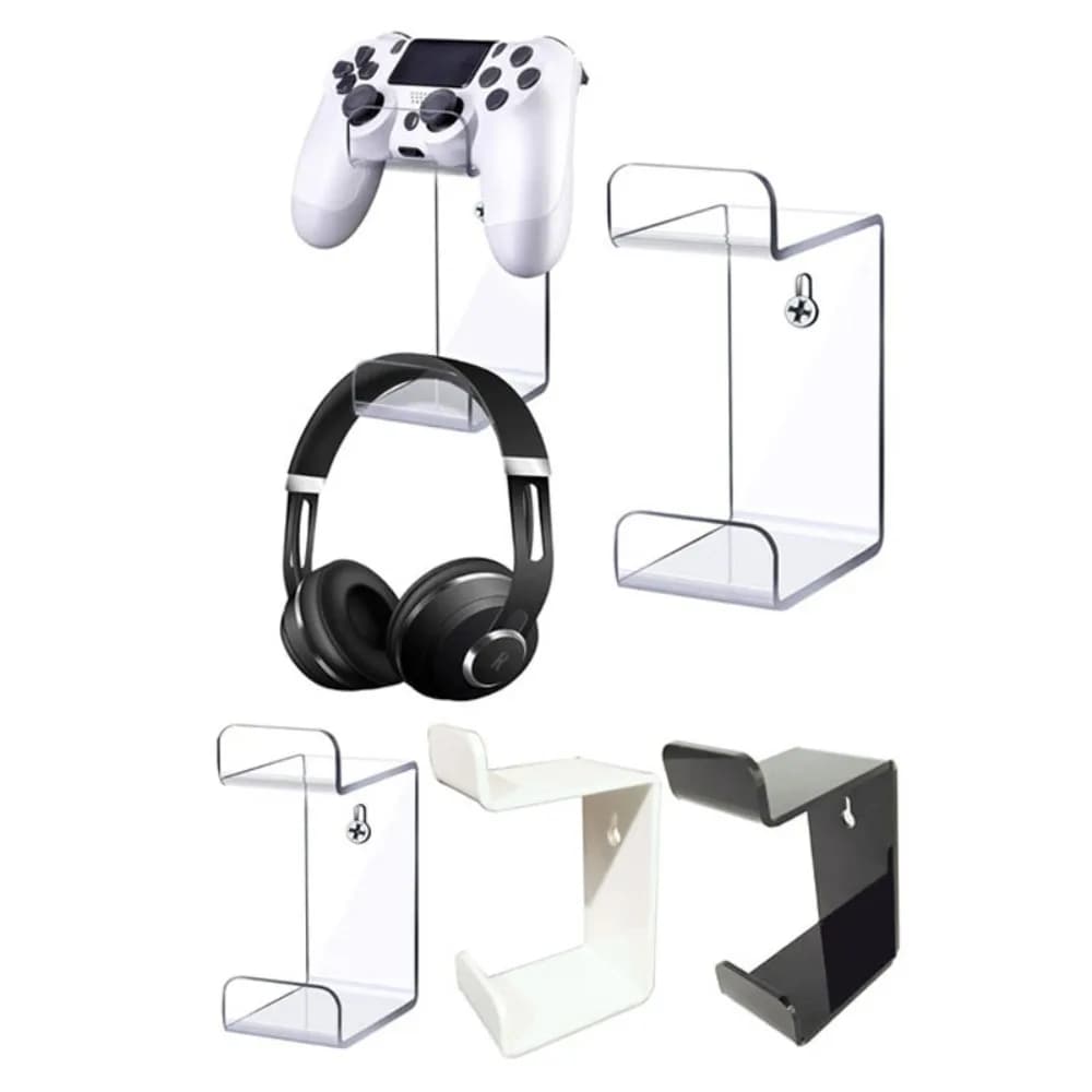 Supporto per Controller di Gioco, Staffa Salvaspazio da Parete, Compatibile con Vari Modelli, Nero/Bianco/Trasparente