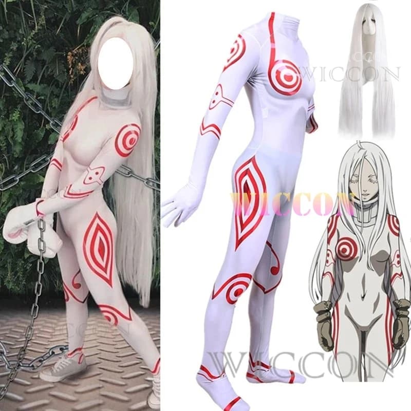 ⭕️ ⭐️ ⭕️ Costume cosplay per adulti Anime Deadman Wonderland Shiro, tuta Zentai per Halloween, Catsuit ⭐️ ⭕️ ⭐️