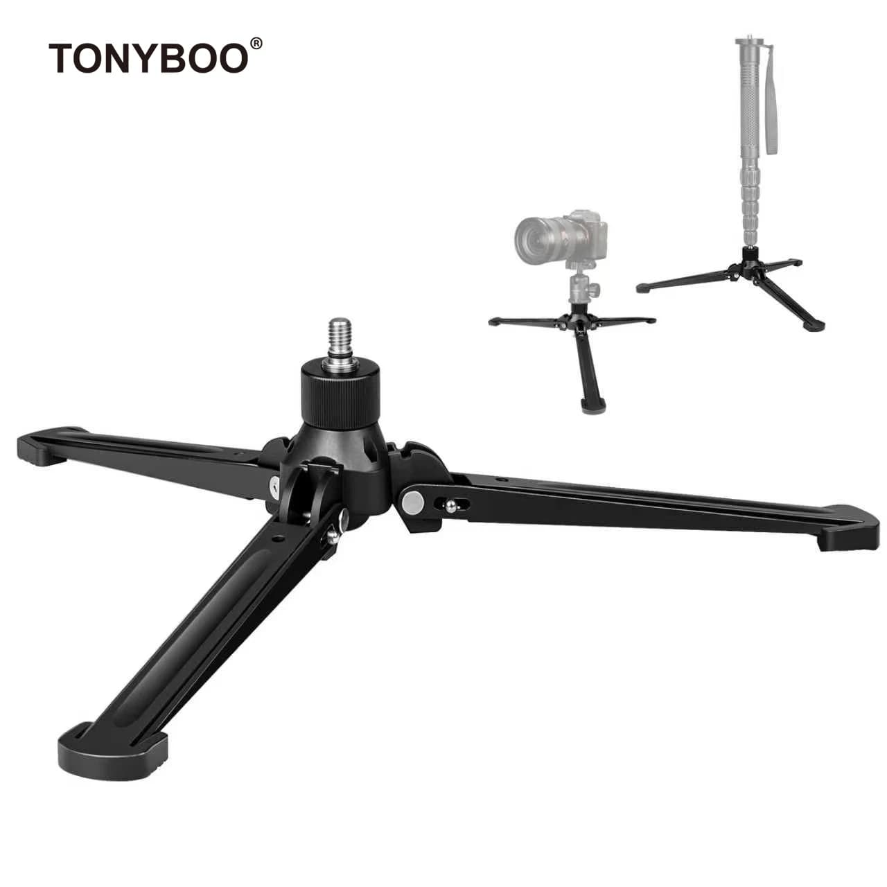 TONYBOO Mini Desktop Tripod Monopod Base With 3/8" Screw Aluminum for DJI Ronin RS4 MINI Gimbal DSLR Camera Video VLOG TM-5
