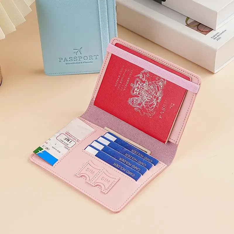 Waterproof PU Leather Travel Document Holder Cute Passport Wallet Multi Card Organizer Men Women
