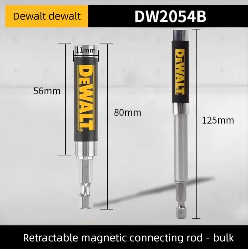 Connettore per punte per cacciavite DeWalt, bobina magnetica in alluminio, guida telescopica, attacco esagonale da 1/4 di pollice DW2054B
