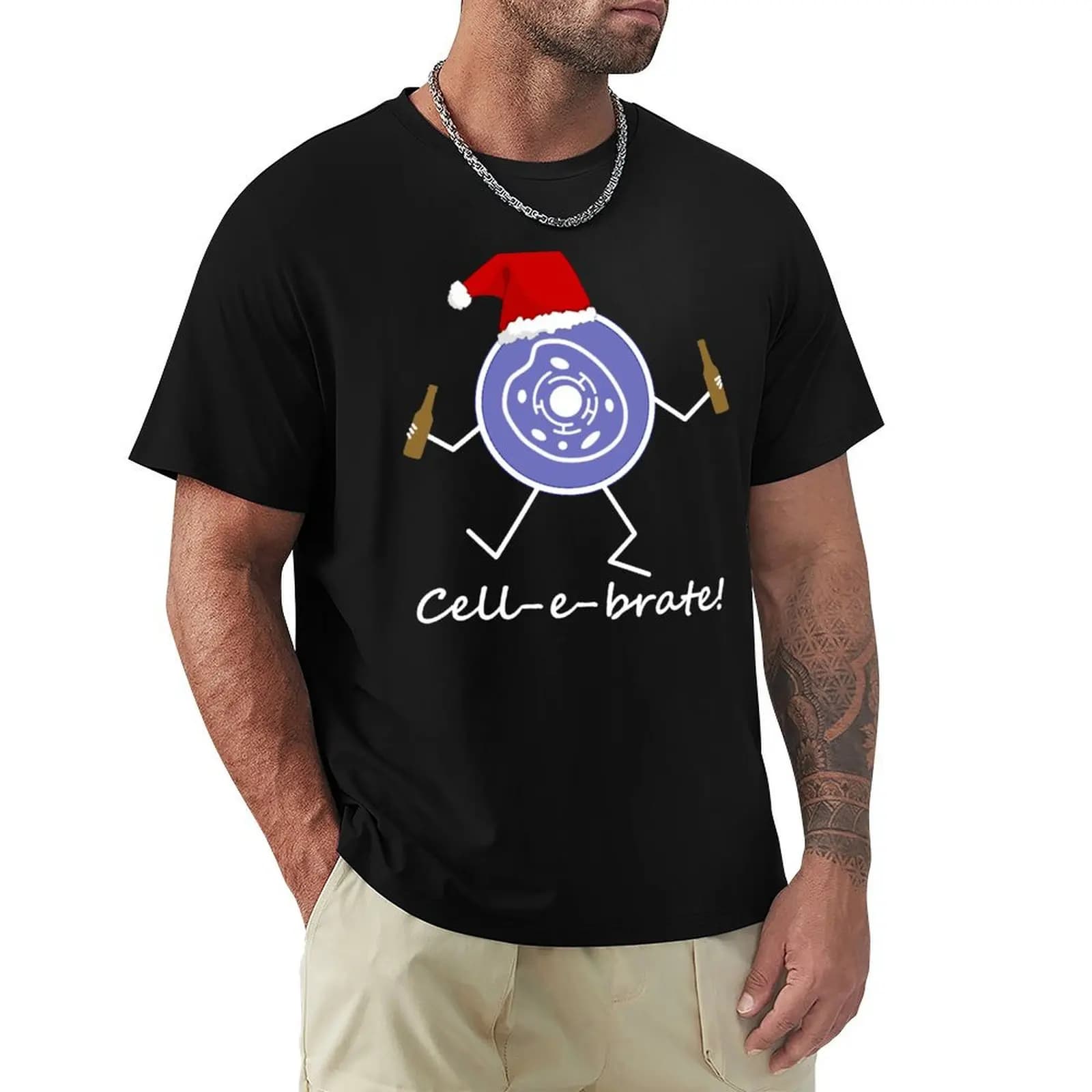 Funny Biology T Shirt-Christmas Cell-e-brate for Women Men Tee Gift T-Shirt Labor Work Casual T-Shirt