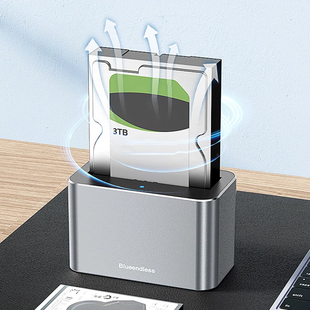 Dock per disco rigido Docking station per disco rigido esterno da USB 3.0 a SATA Adattatore SAS a USB 3.0 per SSD HDD SATA/SAS da 2,5 e 3,5 pollici