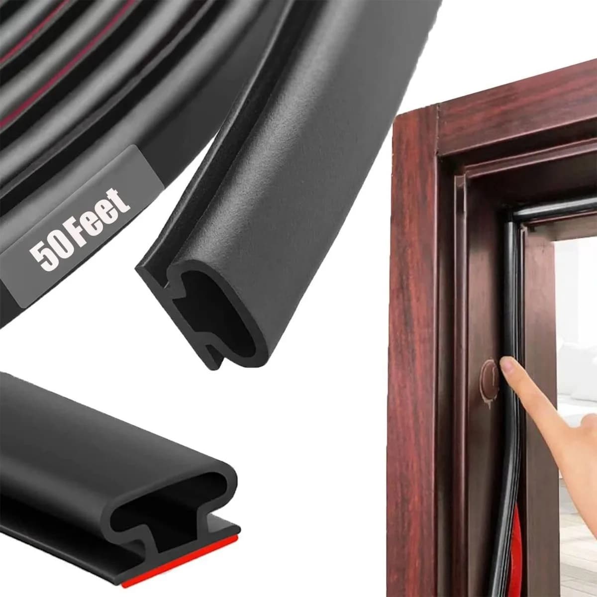 Black Rubber Weather Stripping Door Seal Strip D Shape Door Rubber Weather Seal Strip Weatherstripping Soundproofing for Windows
