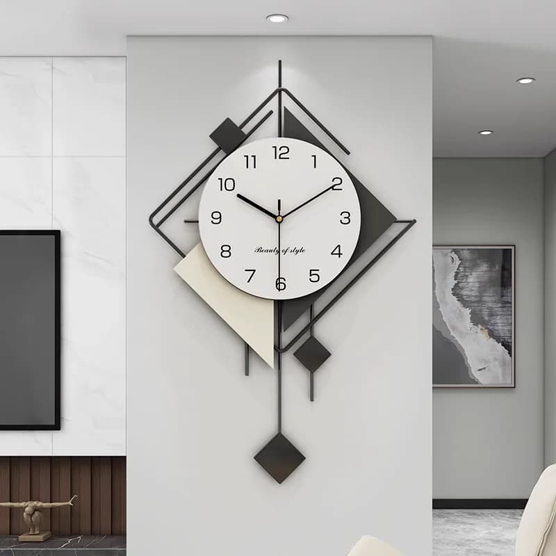 Orologio da parete creativo di nuovo design, orologio a pendolo silenzioso, orologi da parete per soggiorno, decorazioni murali per la casa in metallo, grande