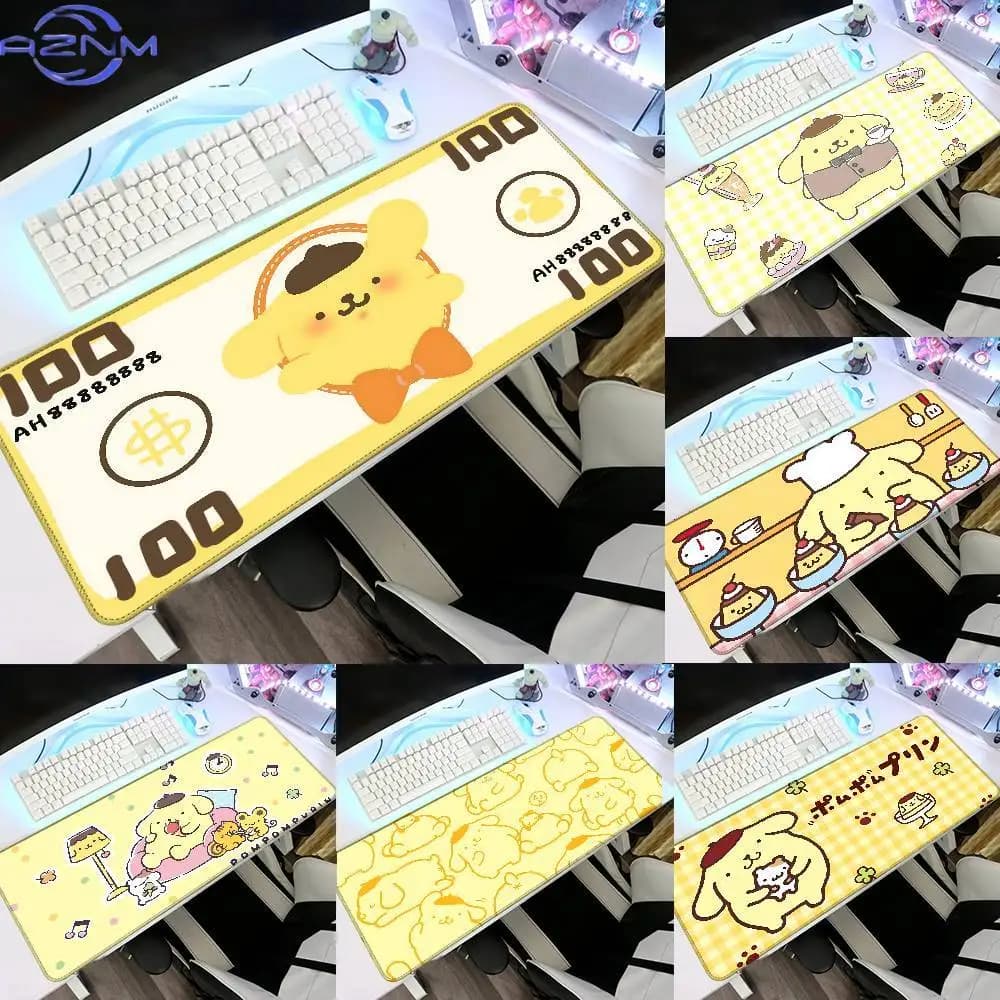 Cute P-Pompompurin Mouse Pad Rubber Thicken Overlock Gaming Table Mat Office Computer Keyboard Pad PC Mousepad