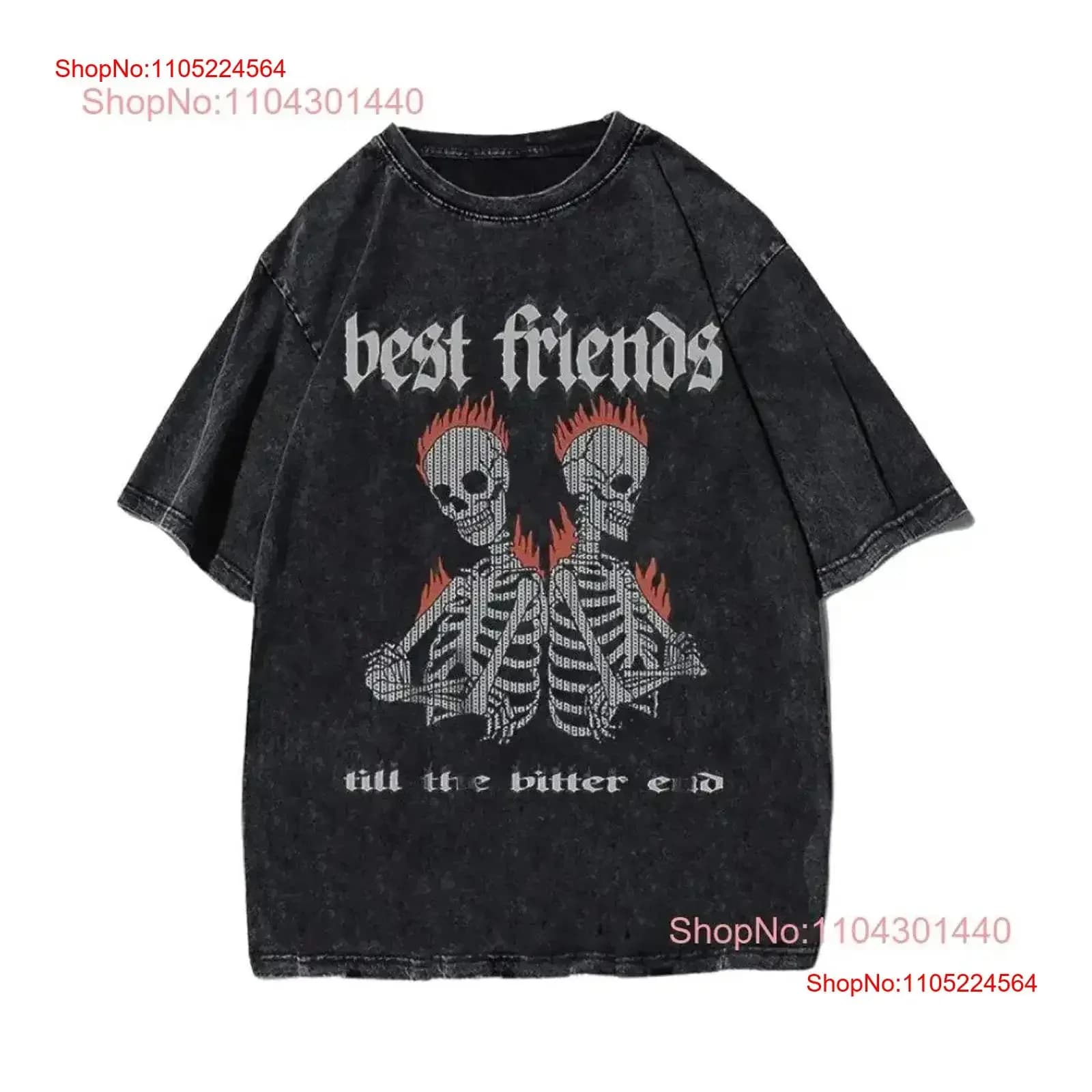 Maglietta The Best Friends Stampa Trendy Y2K Cultura pop Dichiarazione Edizione limitata Urbana vintage Lavata Elegante Leggermente Versatile