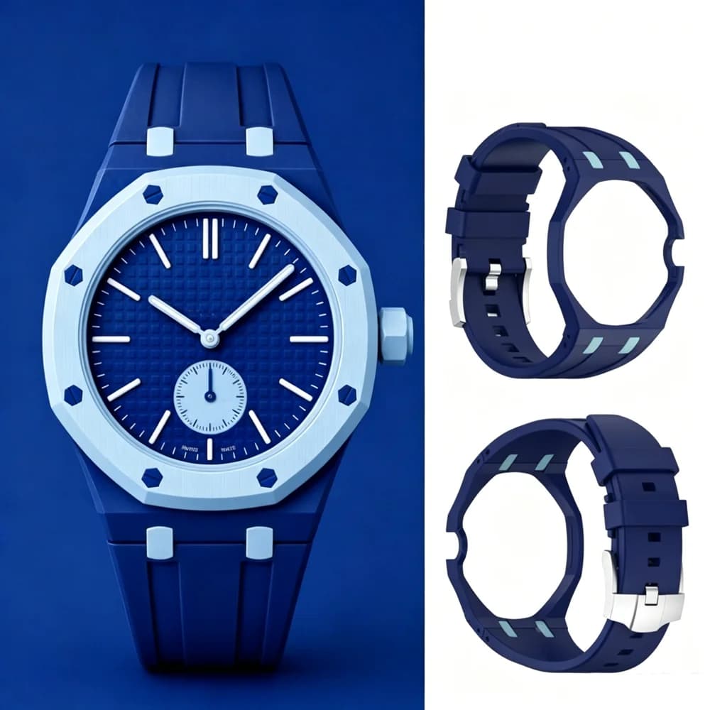 Original Silicone Strap+Pc case for AP royal pop swatch Pocket watch accessories trendy integrated strap for Swatch Ap Royal Pop