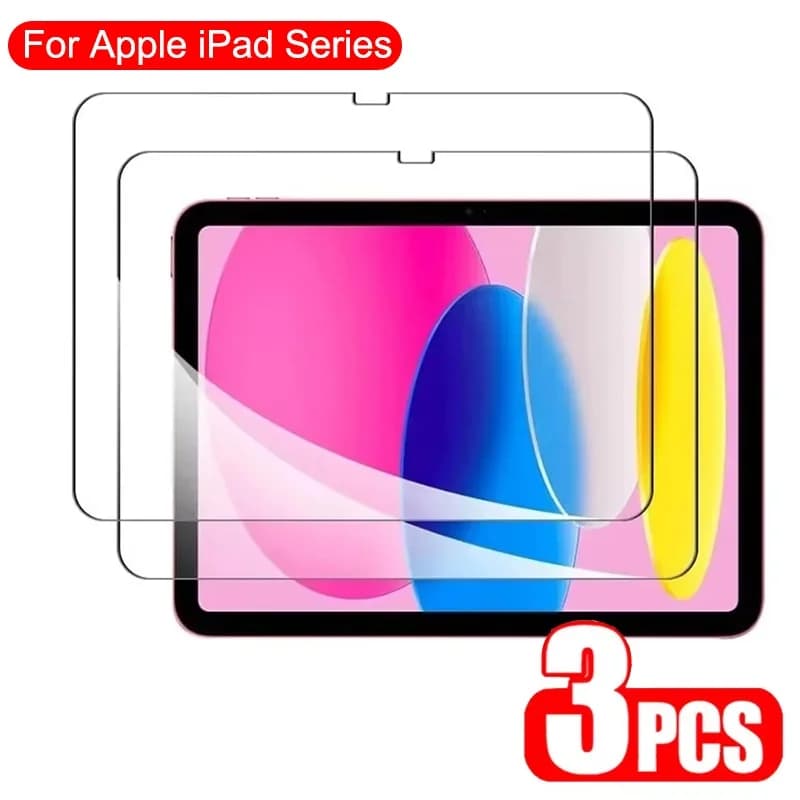 3Pcs Glass Screen Film High Transparency Touch For iPad Pro 12.9 2022 2021 2020 2018 2017 2015 Full Clear Tablet Office Drawing