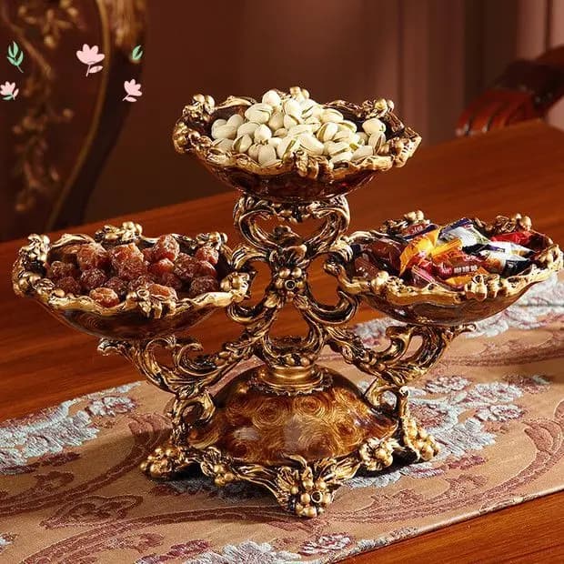 Coffee table creative grid snacks dried fruit plate practical decorations ornament new house move high-end gifts