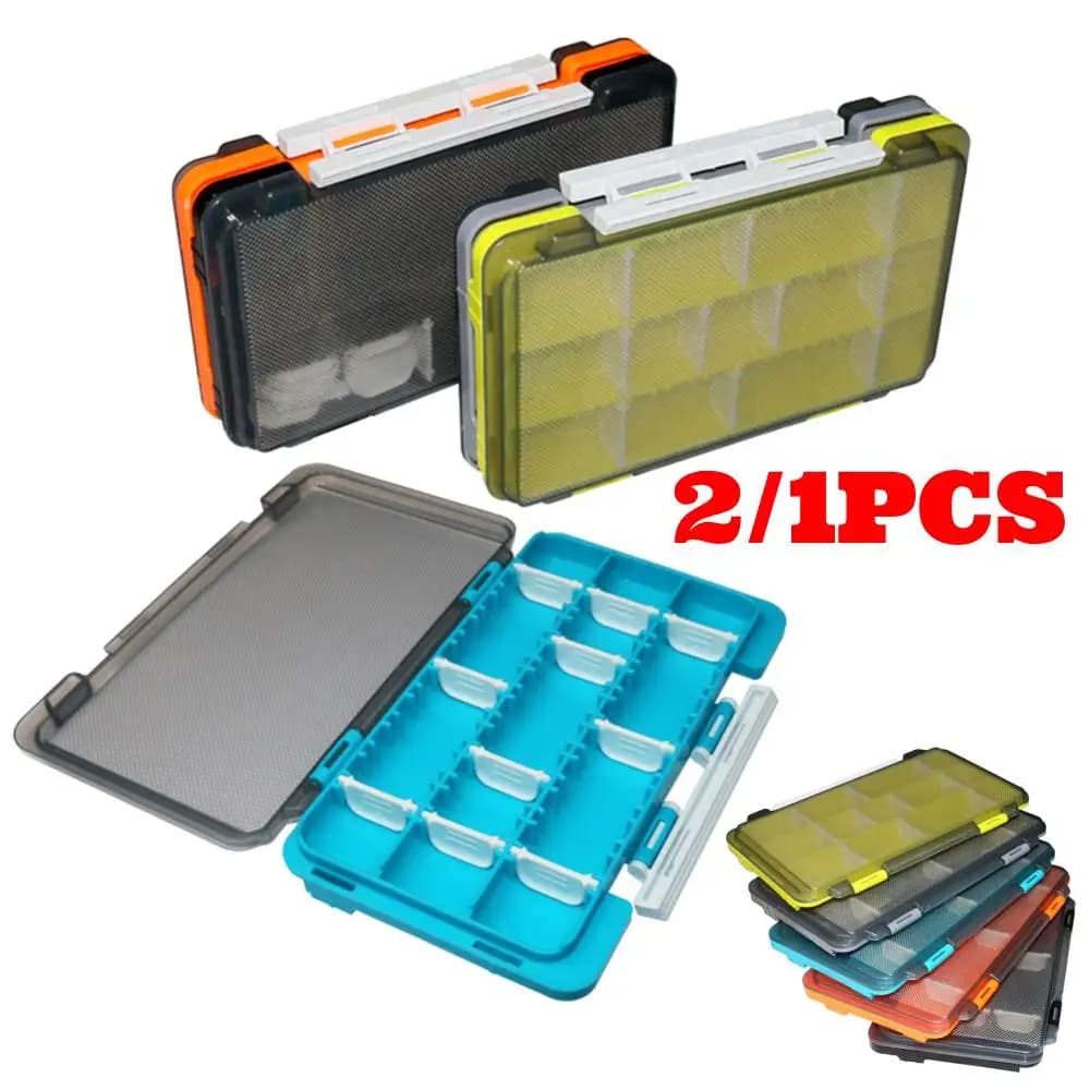 2/1PCS Mini Fishing Box Portable Fishing Tackle Box Plastic Fisherman Bait Box Hook Organizer Storage Fishing Houses