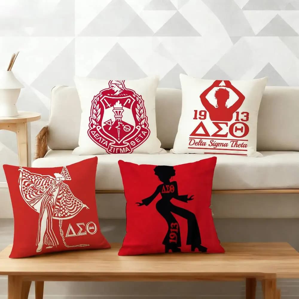 Fodera per cuscino D-Delta Sigma Theta, federa decorativa per auto e divano