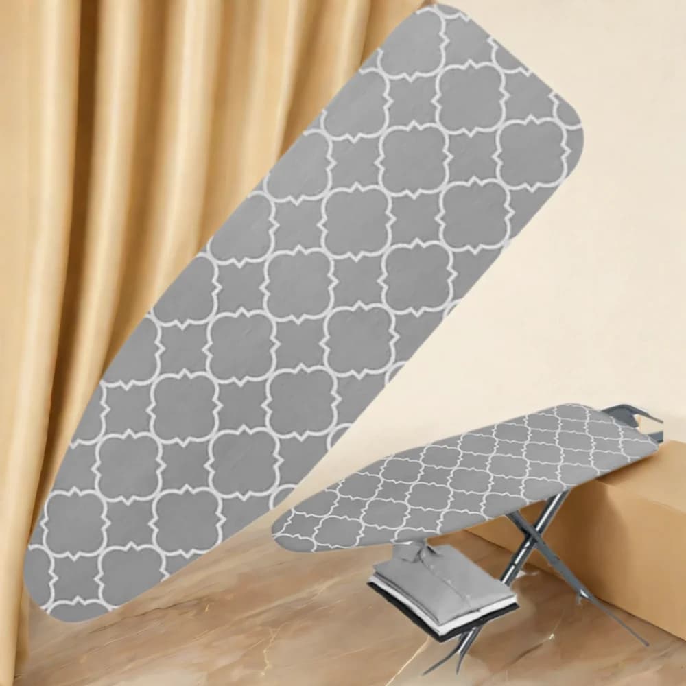 Copertura per asse da stiro con bordo elastico Resistente alle macchie Imbottitura spessa per ferro Scudo termico Copertura da stiro per tavolo da stiro