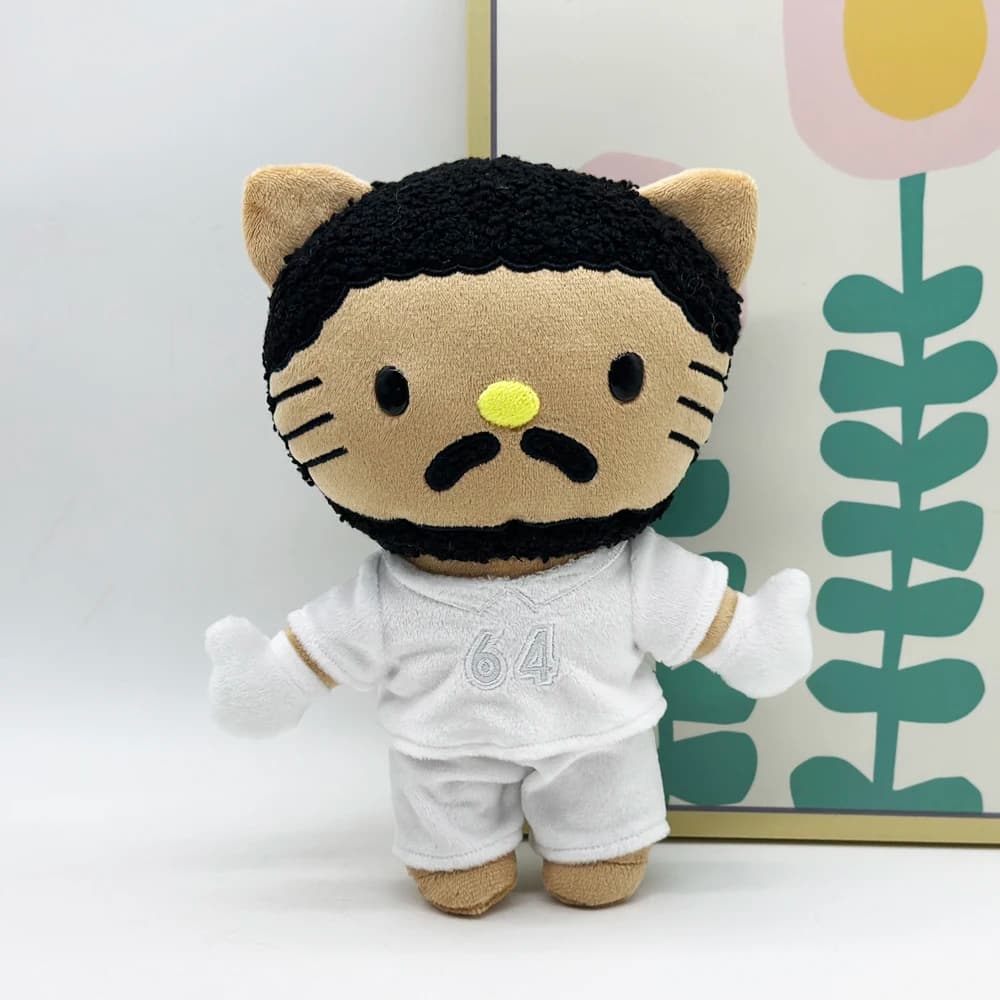 Morbido Cuscino Peluche Hello Kitty Bad Bunny, Simpatica Bambola Gatto Cartone Animato per Regali Festivi