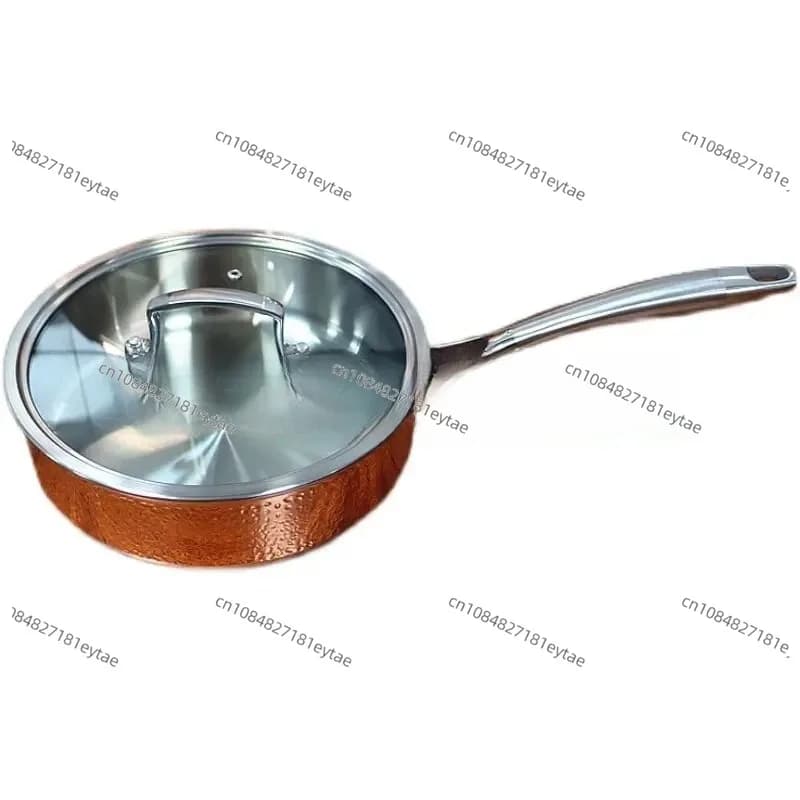 Pentola in Rame a Tre Strati Rinforzata, Pentola per Zuppa/Latte/Padella, Multiuso, Varie Specifiche