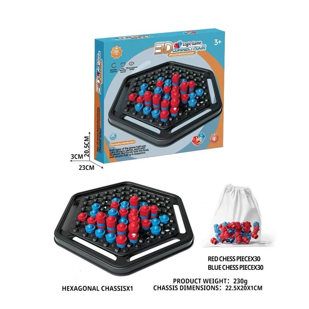 Set di giochi da tavolo 2 in 1: Tic-Tac-Toe 3D e Power Chess, gioco di strategia geometrica 3D, giocattolo educativo Montessori per bambini dai 3 anni in su, gioco per feste in famiglia, adatto per compleanni, feste, Natale, Halloween, Pasqua, festa nazionale, festa dei bambini, regalo giocattolo per ragazzi e ragazze