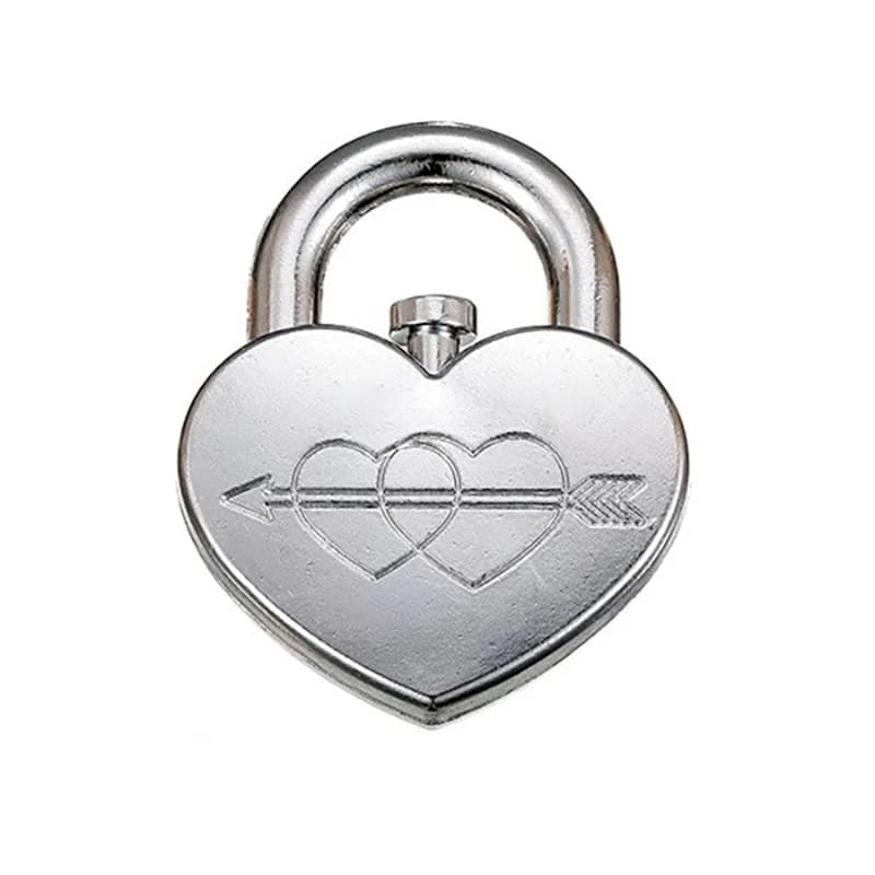 Antico Love Lock Puzzle a forma di cuore in metallo Rompicapo IQ Test Giocattoli Giochi mentali educativi Bambini Adolescenti Regalo di San Valentino