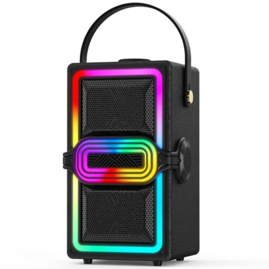 Bluetooth Speaker, 120W Peak Power Wireless Speakers Boombox with Deep Bass, Portable Loud Stereo Sound Subwoofer with LED Ligh