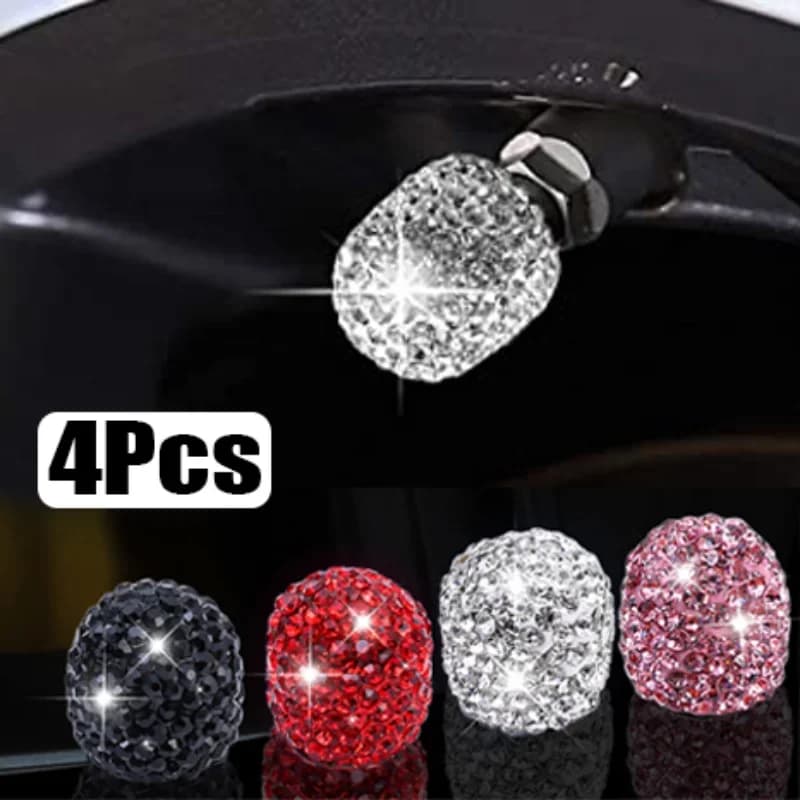 Valve hoods with rhinestone decorations for tires, sparkly diamonds, polishes, for wheel valves, dust cover, tyre accessories for cars and motorcycles