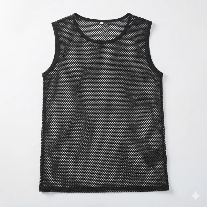 Canotta Sexy da Uomo, Lingerie Divertente, Maglia a Rete Trasparente, Top Sportivo Aderente