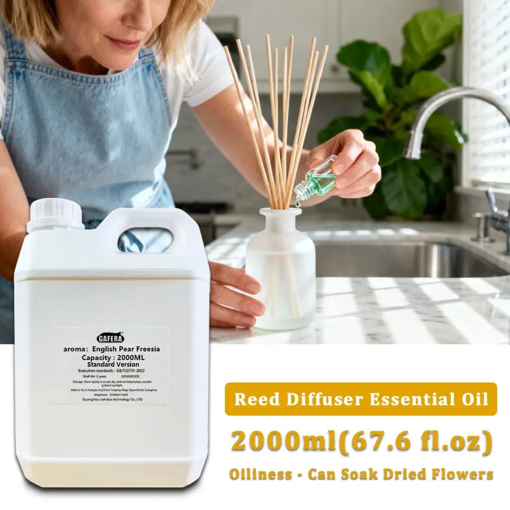 GAFERA 2000ml(67.6 fl.oz) English Pear Freesia/Cedar Essential Oil - For Reed Diffuser & Fireless Aroma Diffuser & Vine Diffuser