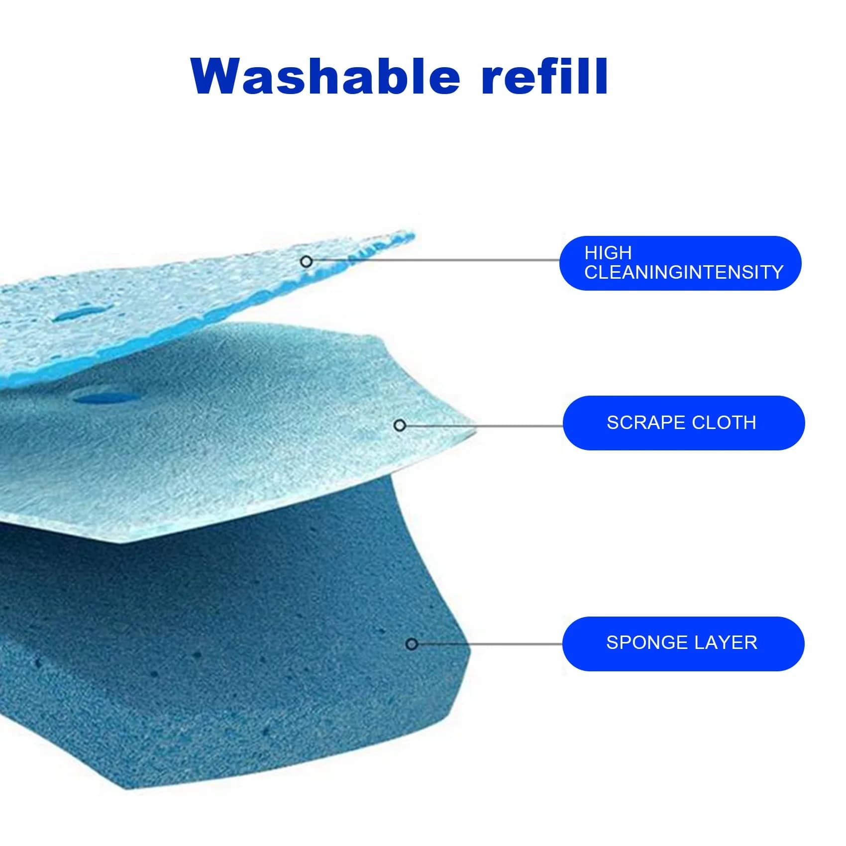 HGFLE-Sistema di pulizia WC usa e getta Ricarica lavabile per WC usa e getta Ricariche lavabili con spazzola fresca - 48 ricariche