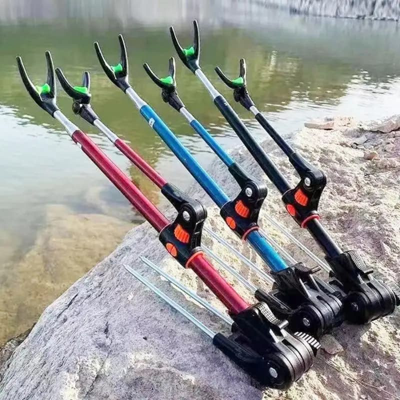 1Pc Addensated Stainless Steel Telescopic Fishing Rod Bracket Support for Double Purpose Fishing Rod 1.7M/2.1M/2.5M