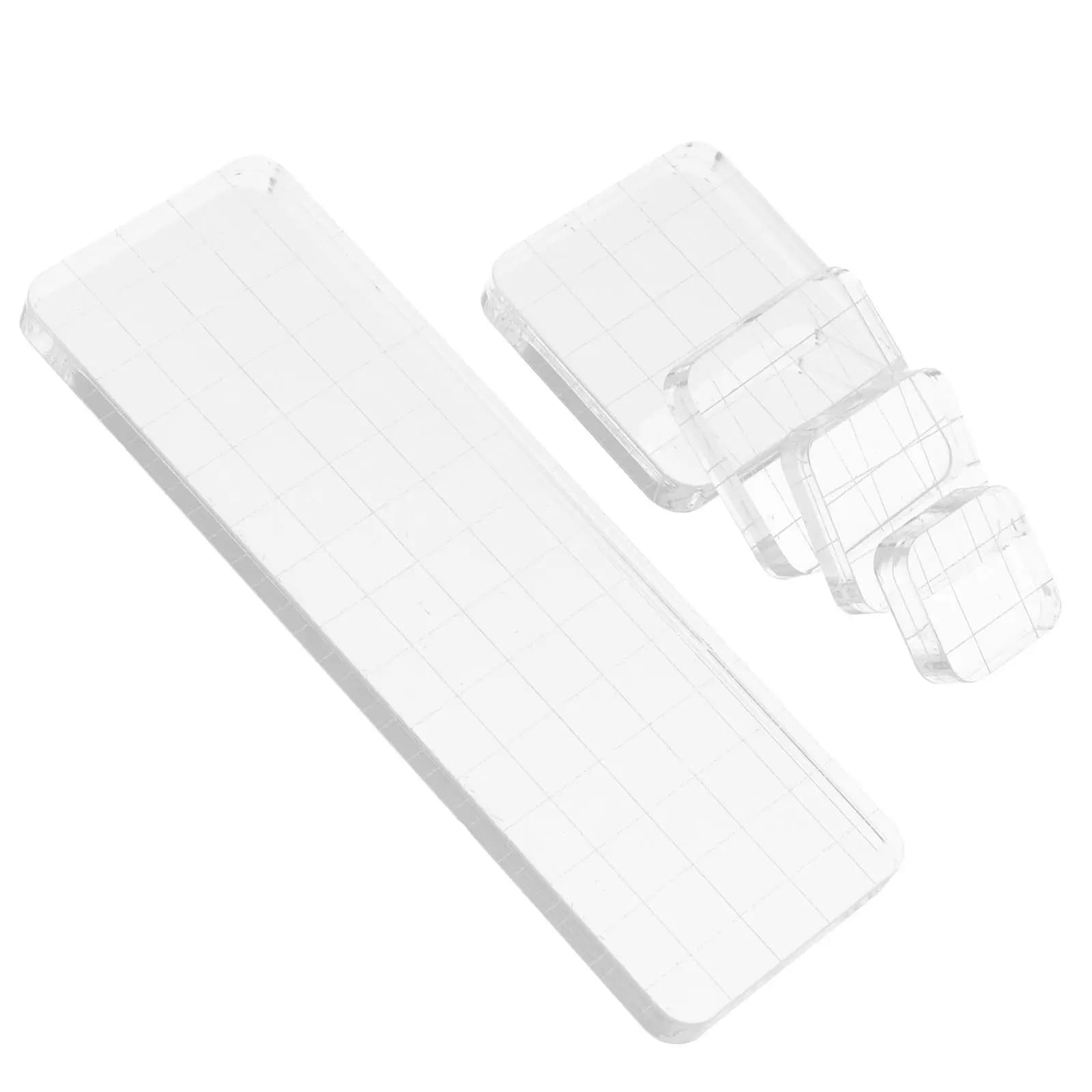 5Pcs Acrylic Stamping Tool Clear Stamp Board for DIY Seal Stamping Projects Stamp Alignment Craft Kit Journal Scrapbook