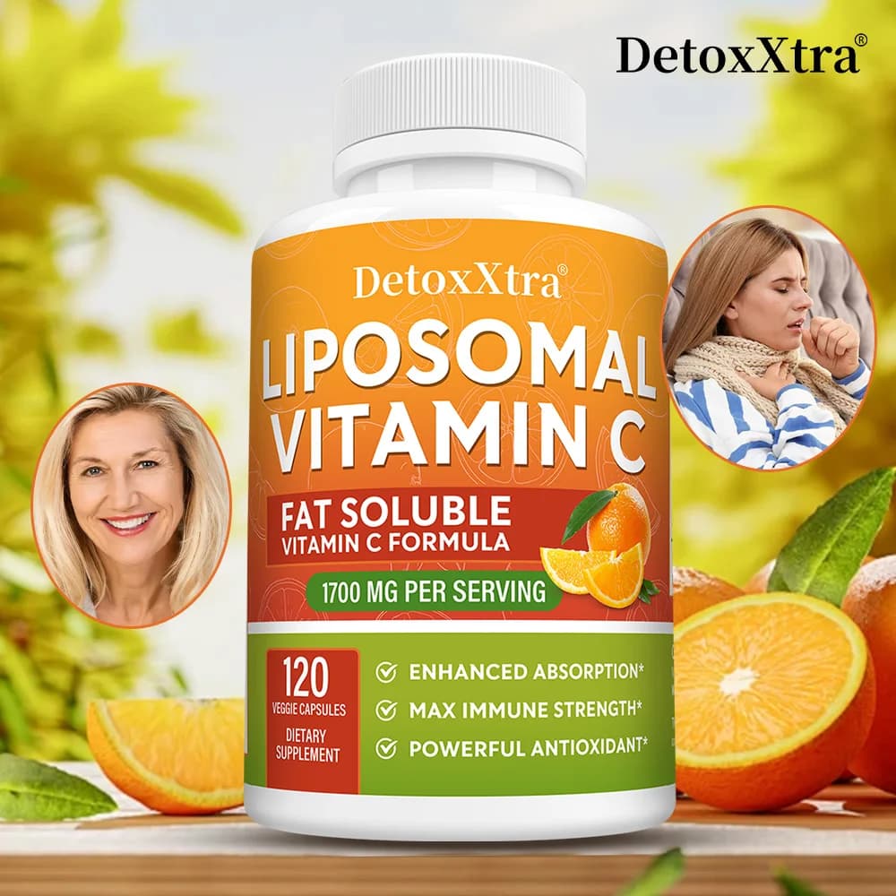 Vitamina C Liposomiale 1700mg, Alta Assorbenza, Potente Antiossidante, Supporta la Produzione di Collagene, Salute Immunitaria e della Pelle
