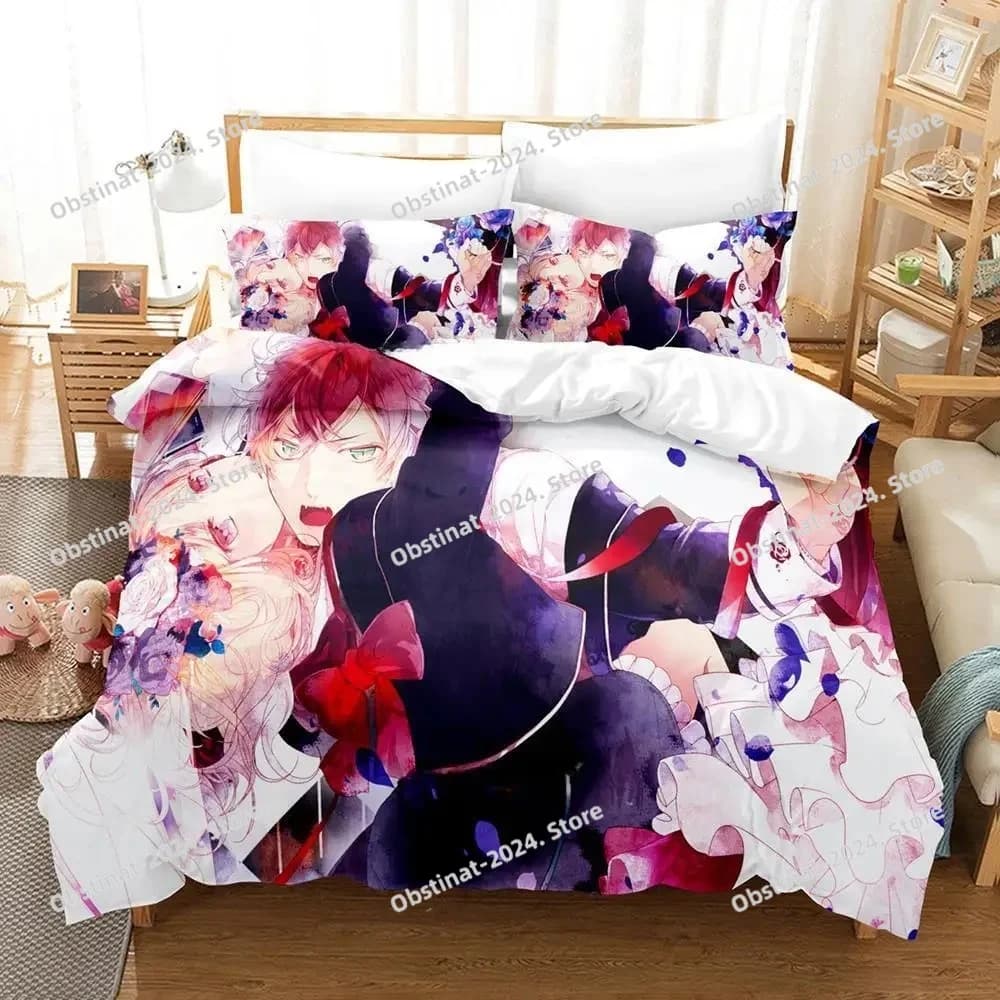 Gioco Diabolik Lovers Set biancheria da letto Singolo Twin Completo Queen King Size Set copripiumino per camera da letto per bambini adulti Set lenzuola Anime