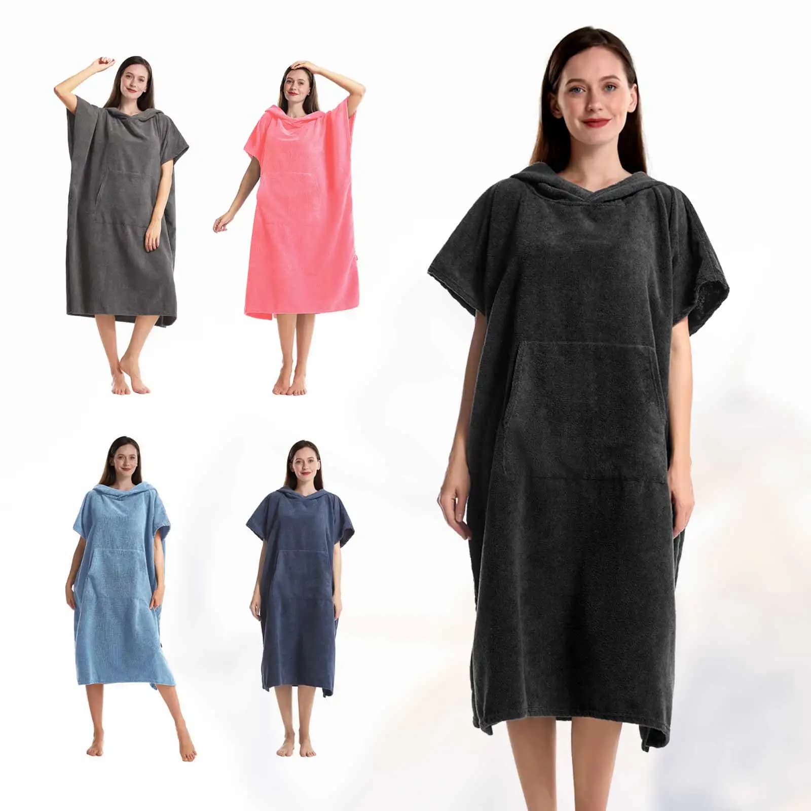 Towel for bathrobe with surf poncho in Loop Mutao, microfiber bathrobe poncho, surf dressing gown, swimming, diving, beach