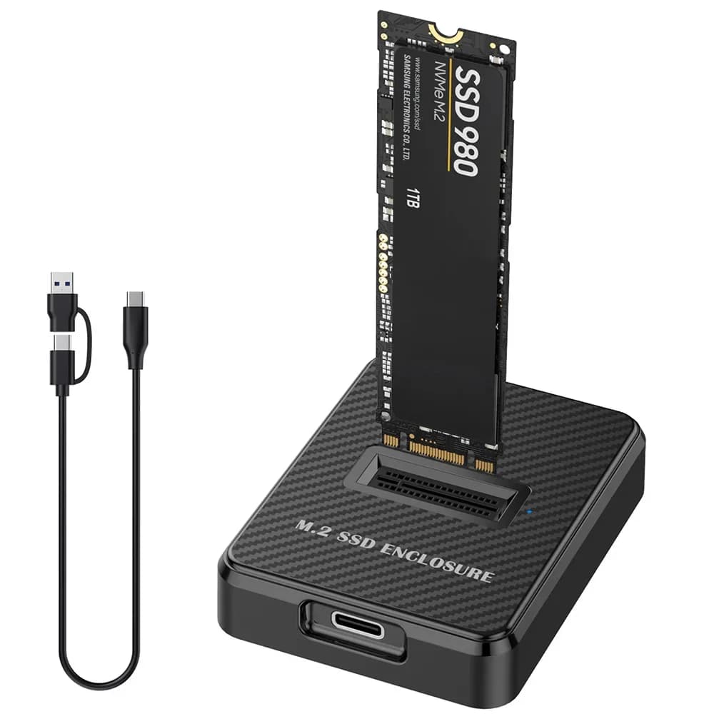 Docking station M.2 NVMe Pcie e SATA NGFF a USB C SSD Adattatore per lettore a doppio protocollo Custodia esterna SSD USB 3.0 tipo C