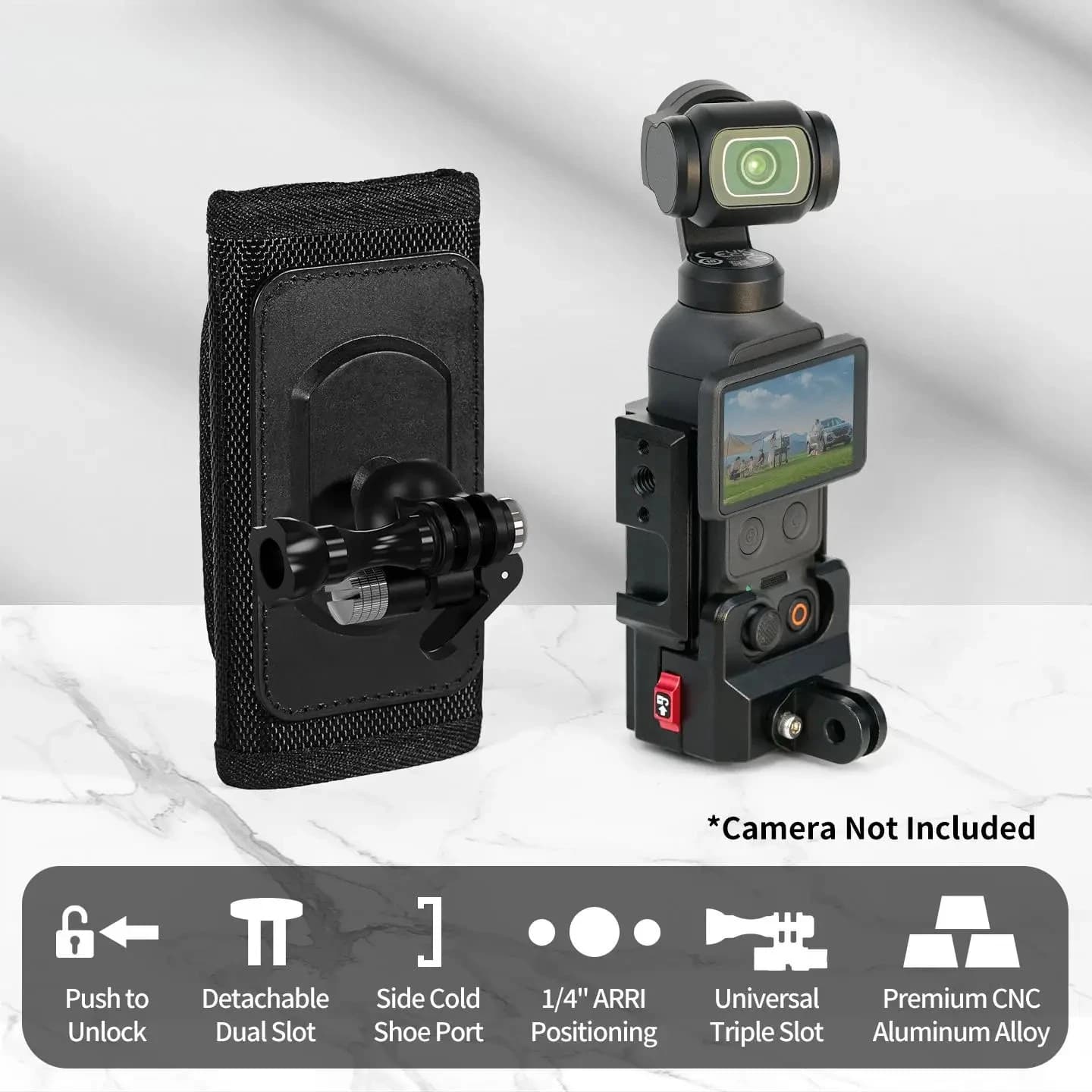 360 Adjustable Tripod Adapter Expansion Cage for DJI Pocket 4 3 Osmo Camera Shoulder Strap Backpack Belt Mount Mic Light Bracket