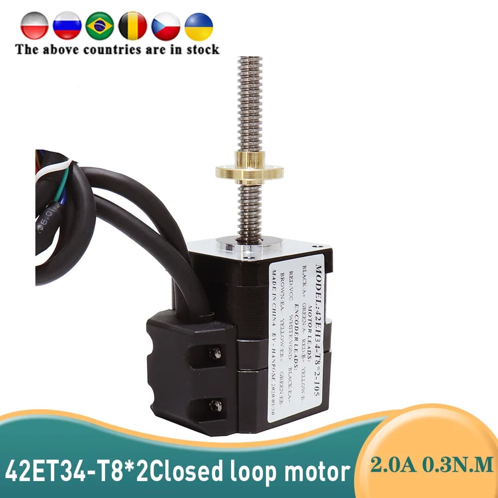 Motore a vite ad anello chiuso NEMA17 2A 0.3Nm Servomotore passo-passo 42ET34-T8 * 2 300mm + Kit controller CNC servoazionamento CL42 per stampante 3D